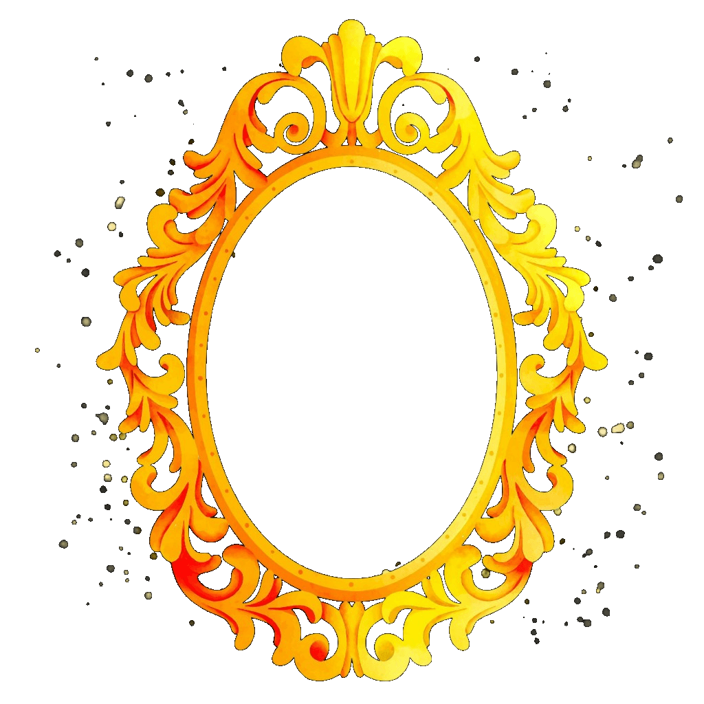Logo de Espejo del Ánimo: marco dorado ornamental